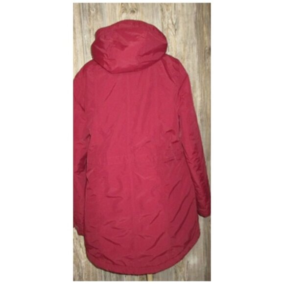 Lands' End Button & Zip Jacket Sz M 10-12 Cinch Waist Hooded Squall Protect - Picture 4 of 16